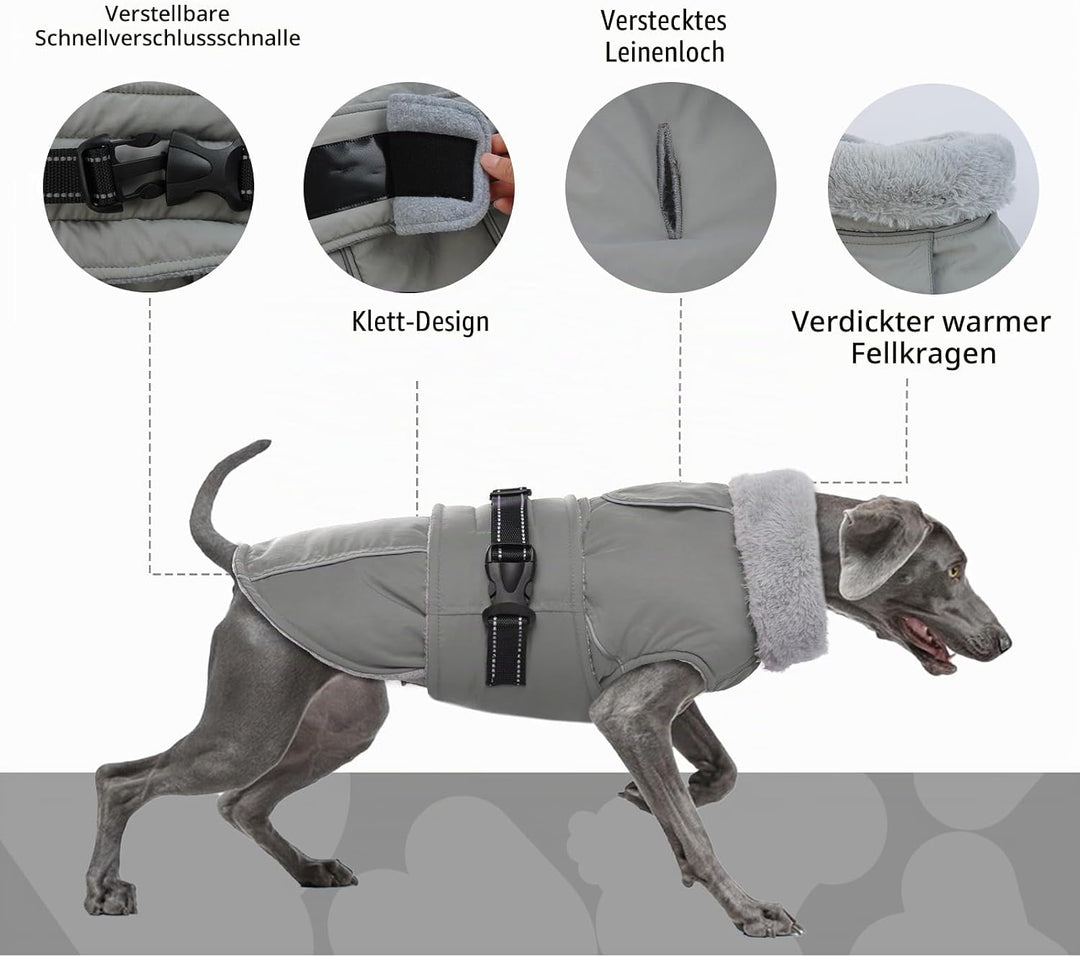 Hundemantel XXL, Hundejacke Grosse Hunde Fleecemantel Hund Hundepullover Grosse Hunde Warmer Hundema