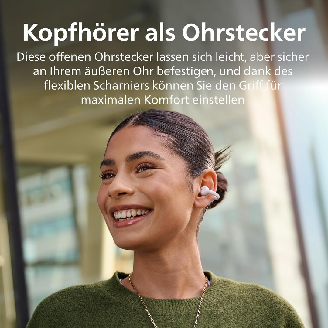Philips TAQ2000WT ohraufliegende True Wireless Multipoint-Bluetooth-Ohrhörer mit Ohrmanschette - 28