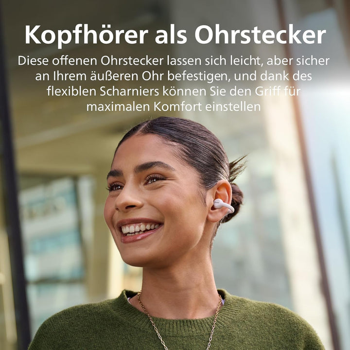 Philips TAQ2000WT ohraufliegende True Wireless Multipoint-Bluetooth-Ohrhörer mit Ohrmanschette - 28