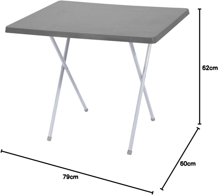 Spetebo Campingtisch klappbar und höhenverstellbar auf 2 Grössen - Farbe: grau - 79cm x 60cm x 50-62
