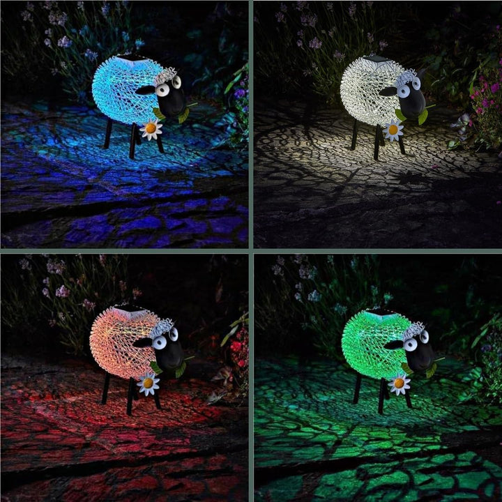 Gartenmile: Solare beleuchtete Schafe, LED-Lichter, Neuheiten Solar-Gartenleuchten, Tierornamente De