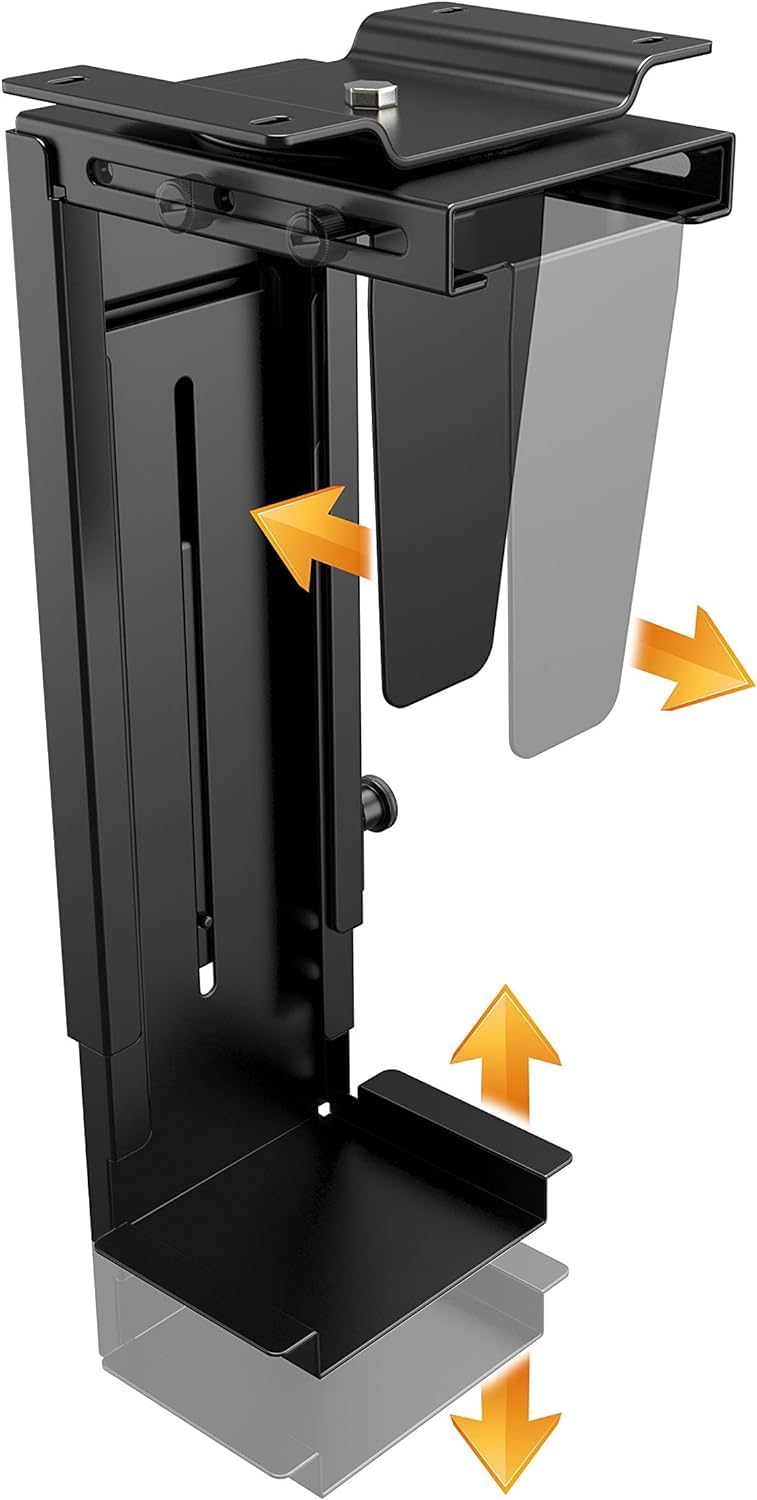 RICOO PC Halterung unter Schreibtisch Computerhalterung für Untertisch bis 10Kg & 360-Grad Flexibel
