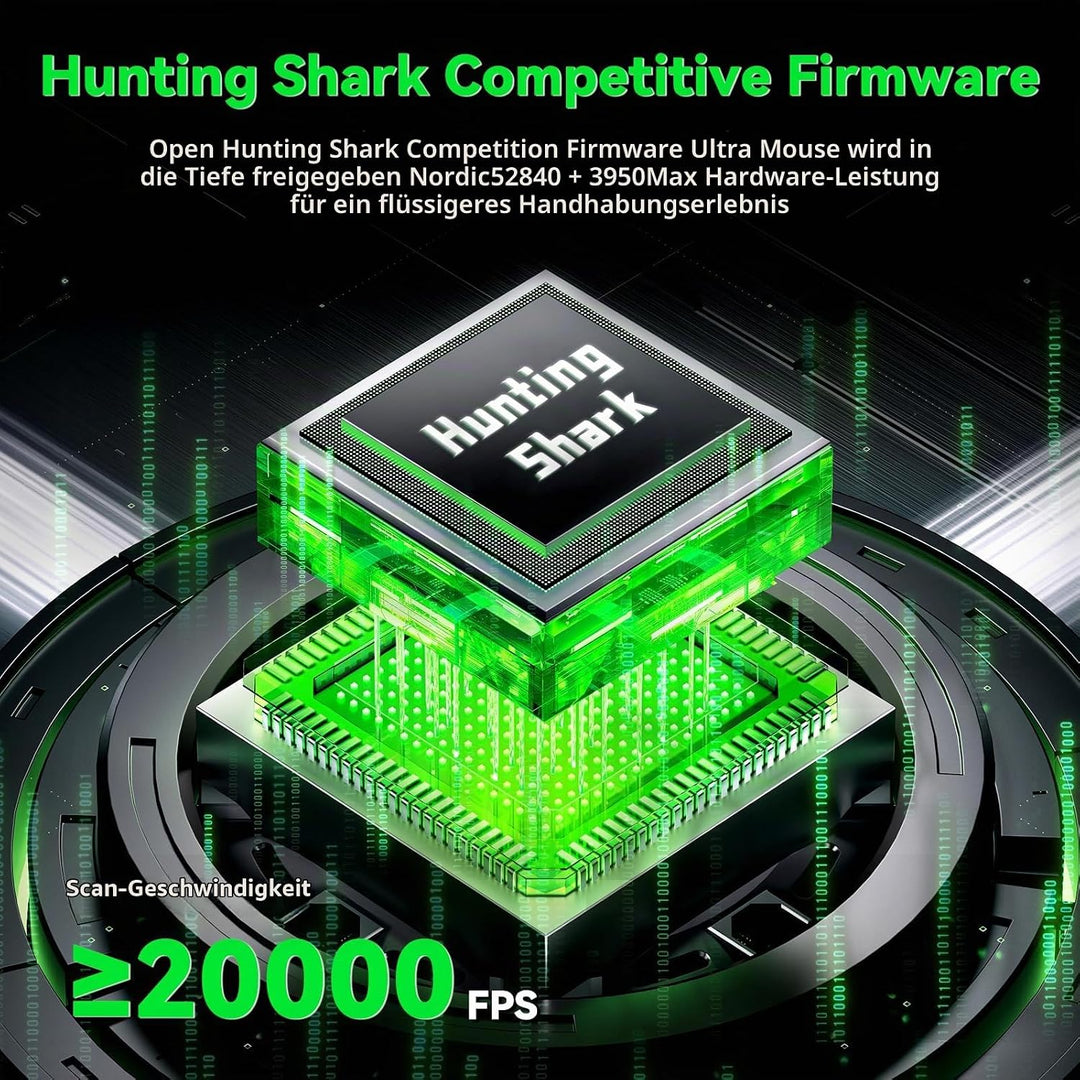 ATTACK SHARK V5 Kabellose Gaming Maus 53g, 20000 FPS, Optische Schalter, PAW3950MAX 42K DPI Sensor,