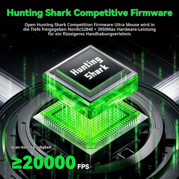 ATTACK SHARK V5 Kabellose Gaming Maus 53g, 20000 FPS, Optische Schalter, PAW3950MAX 42K DPI Sensor,