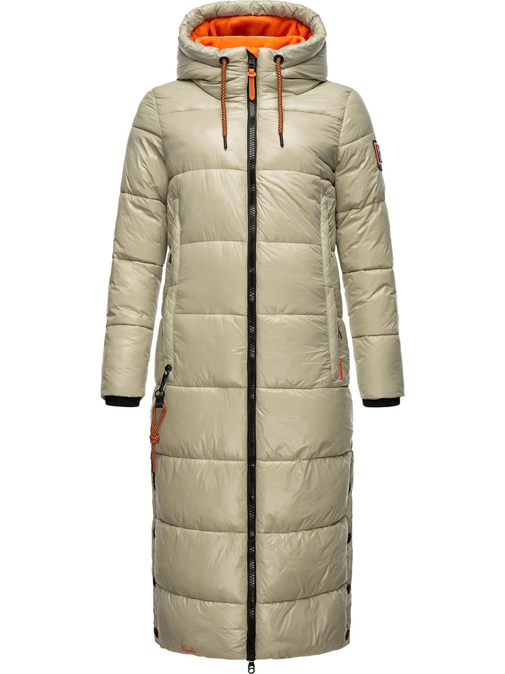 Navahoo Damen warmer Winter Steppmantel mit Kapuze Schmuseengel XS-XXL XXL Pebble Grey, XXL Pebble G