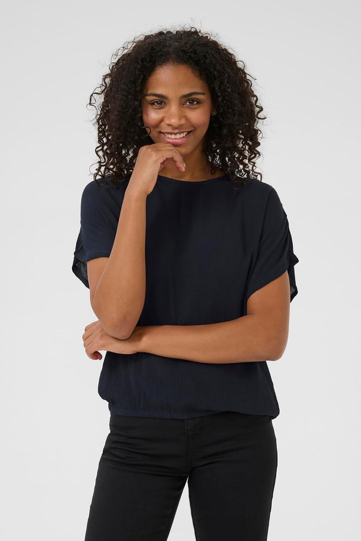 KAFFE Damen Bluse ärmellos KAamber KAamber Stanley Kurzarm 34 Midnight Marine, 34 Midnight Marine