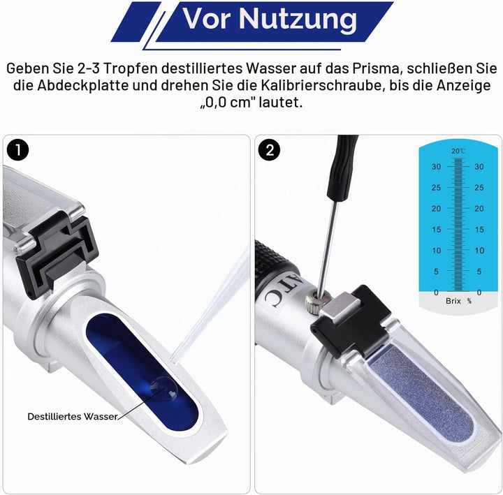 Refraktometer Zucker 0~32%,Tragbares Brix-Refraktometer Zuckergehaltstest, hochgenaues Brix-Messgerä