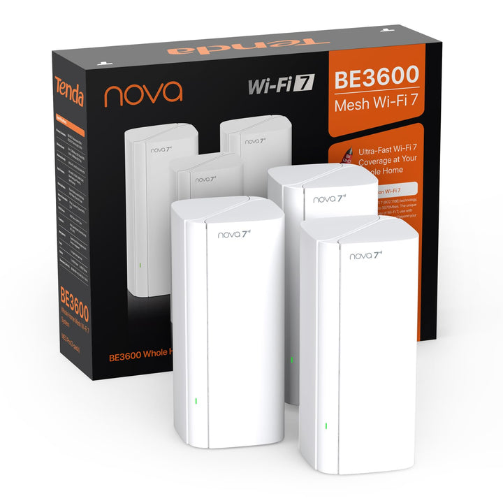 Tenda Nova ME3 Pro Wi-Fi 7 Mesh System (BE3600 Dualband 2882Mbit/s 5GHz, 688Mbit/s 2,4GHz) 3X Gigabi