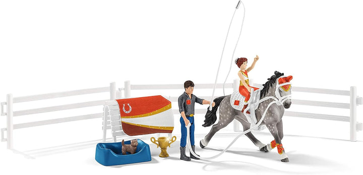 Schleich 42443 Horse Club Mia's vaulting set, 6.6 x 24.5 x 19 cm Single Standardverpackung, Single S