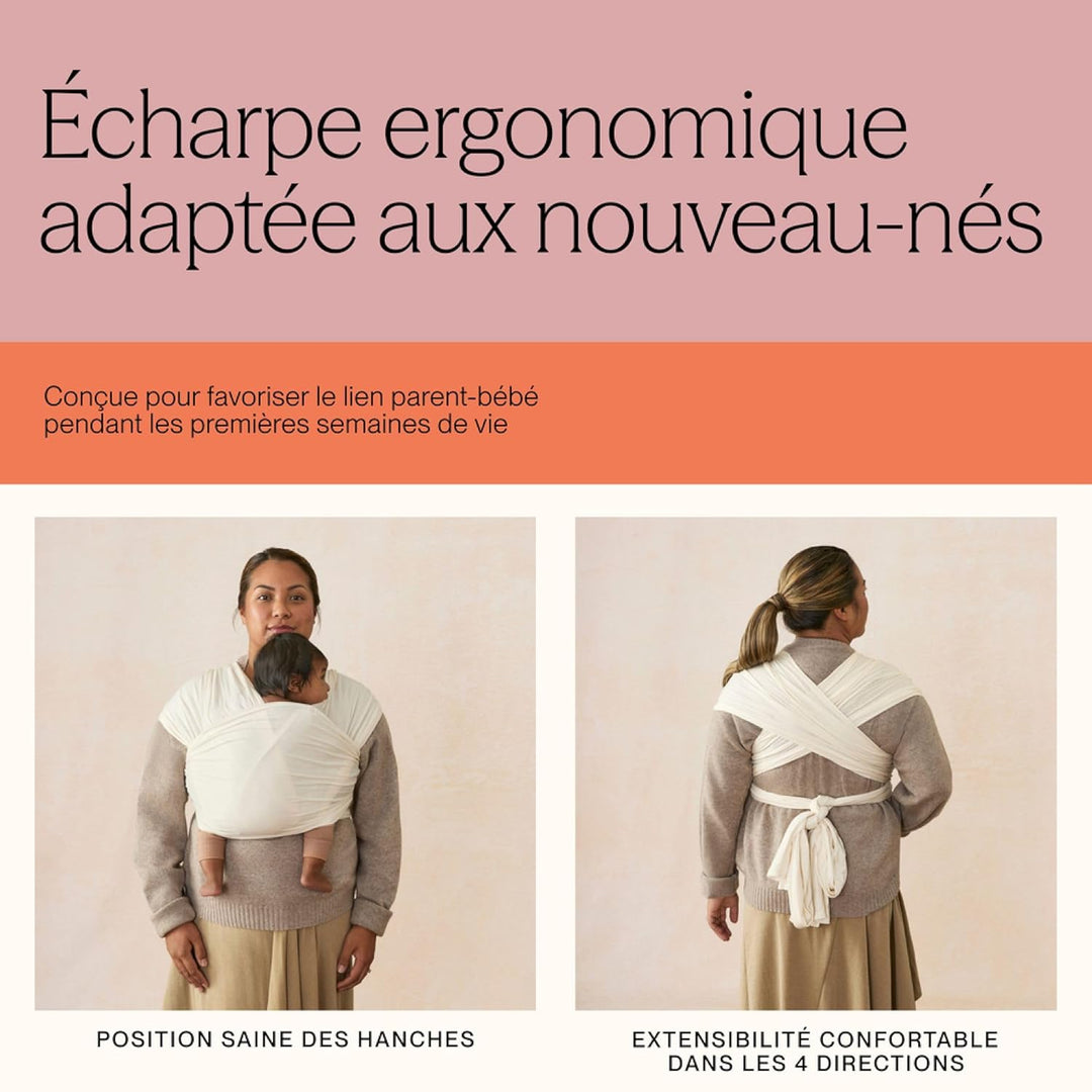 Ergobaby Babytragetuch für Neugeborene ab Geburt bis 11,3 kg, Aura Mesh Tragetuch aus recyceltem Pol