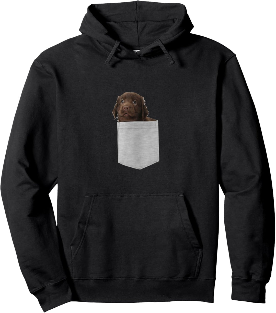 Retriever Flat-Coated Dog in Your Pocket Pullover Hoodie