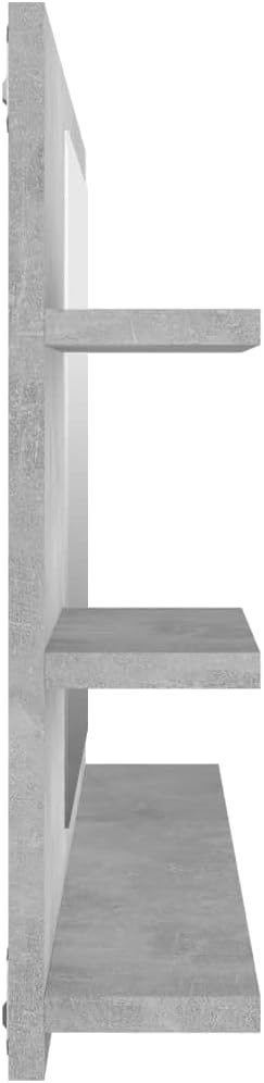 homiuse 90x10,5x45 cm Badspiegel Spiegel mit 3 Regale Rechteckiger Wandspiegel Mirror Badezimmerspie