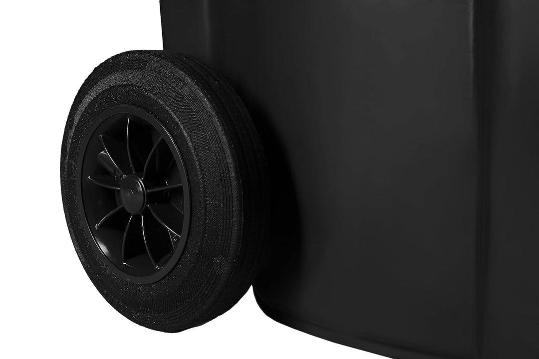 Hardwex Mülltonne mit 2 Rädern und Deckel, Müllgrossbehälter, Abfalltonne, Mülleimer, Volumen: 120 L