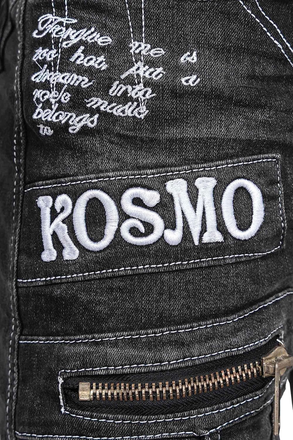 Kosmo Lupo Herren Jeans Extravagant Besondere Designs 29W / 32L Grau - 03, 29W / 32L Grau - 03