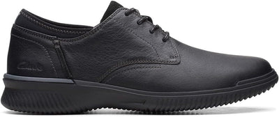 Clarks Herren Donaway Plain Sneaker 44.5 EU Black Leather, 44.5 EU Black Leather