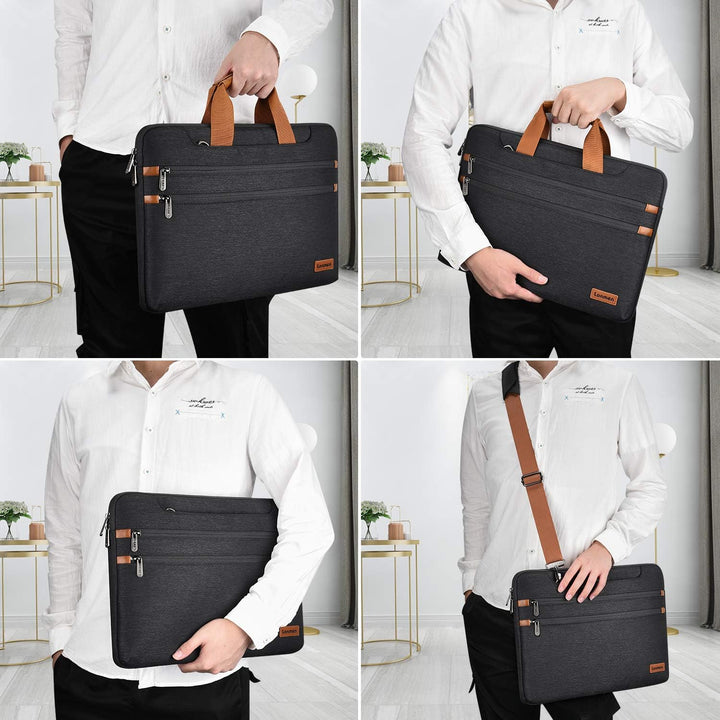 LONMEN 14 Zoll Laptop tasche Wasserdicht Schultertasche Tasche Kompatibel mit 15" MacBook Pro 2019 /