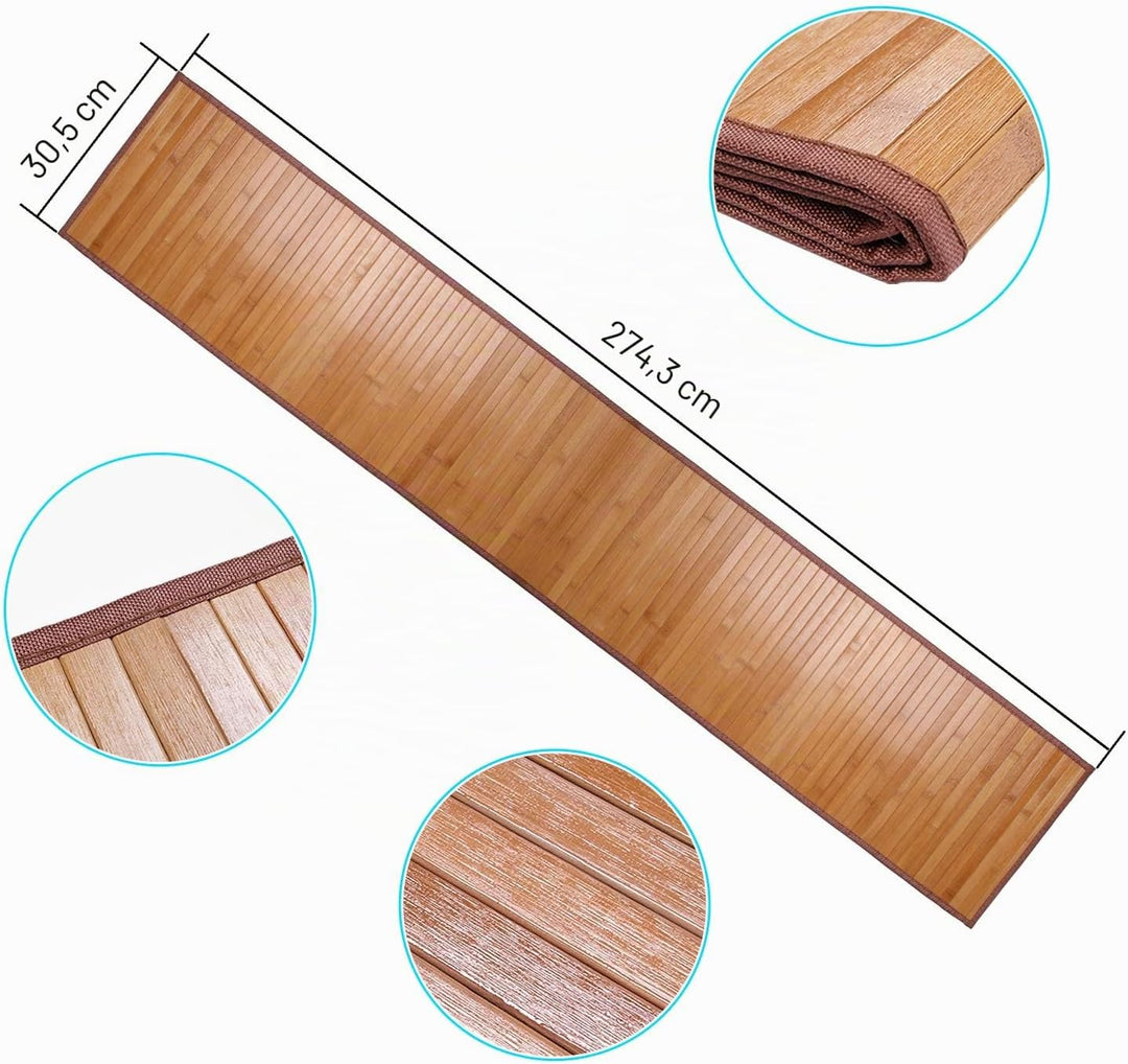 Bambus Tischsets und Tischläufer für Esstisch, Tischläufer 30*274cm lang, Bauernhaus Stil Küche Tisc