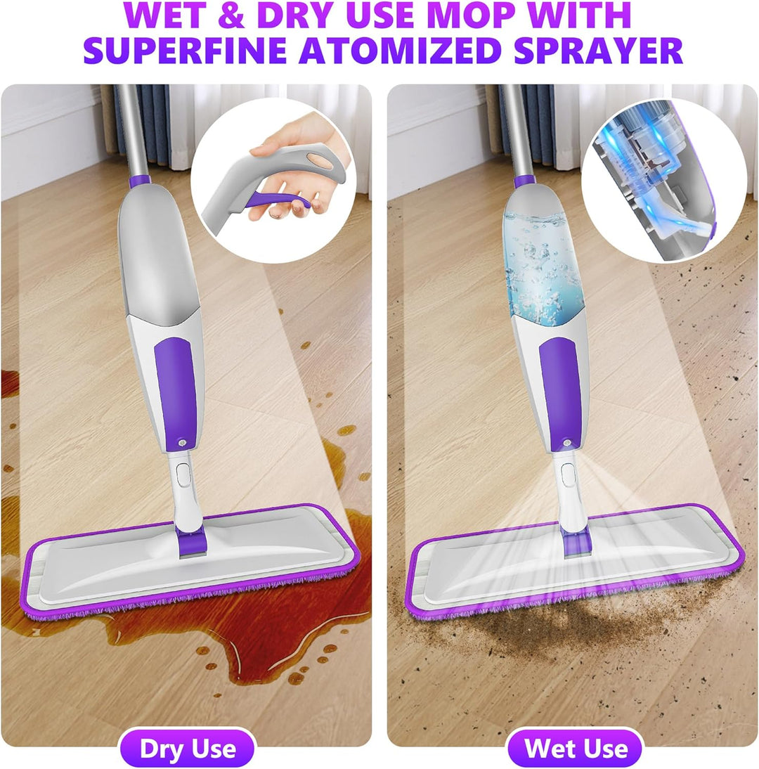 Wischer mit Sprühfunktion Sprühwischer - SEVENMAX Wischmopp Bodenwischer mit Sprühfunktion und 3 Mik