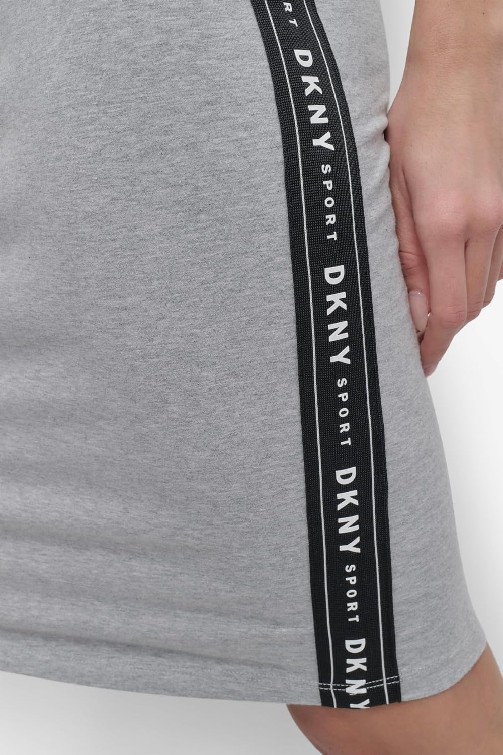 DKNY Damen Dropout Logo Sneaker Dress Lssiges Kleid S Pearl, S Pearl