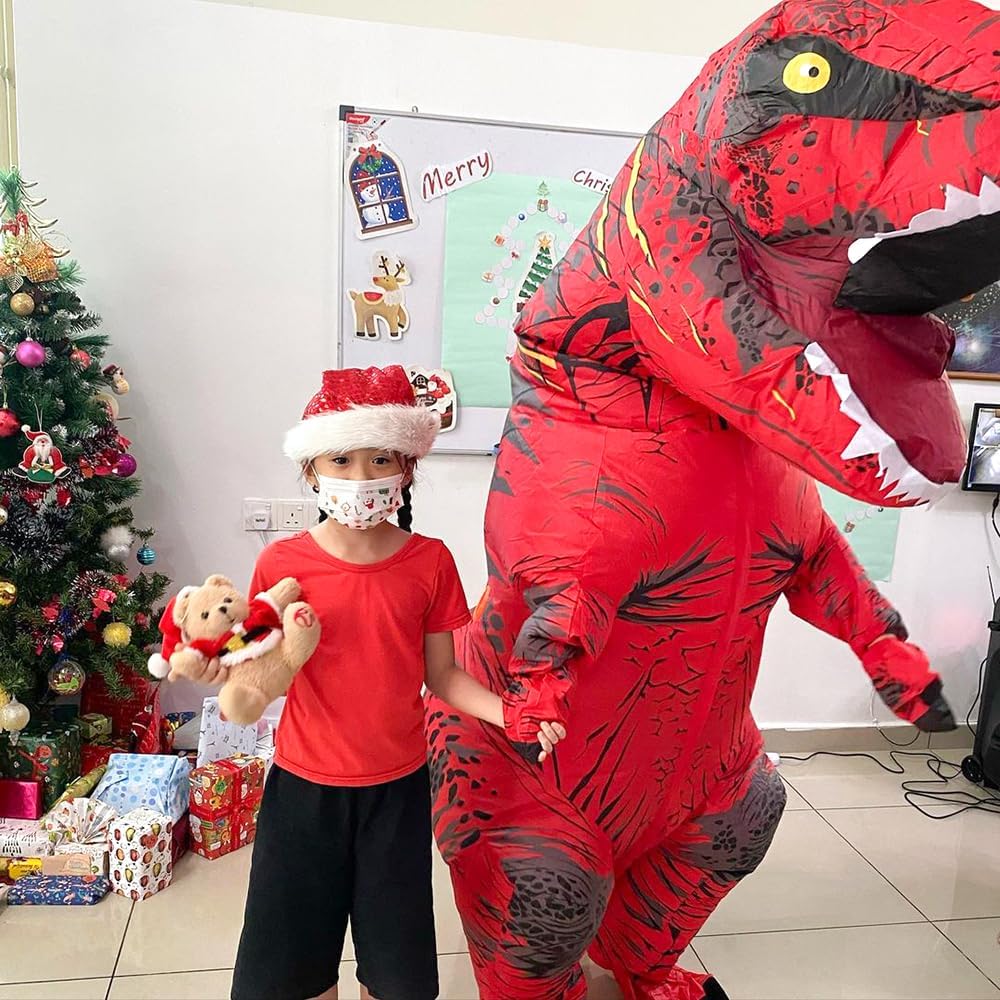 Aufblasbares Dinosaurier-Kostüm für Erwachsene, T-Rex- und Jurassic-Kostüm, lustiges Halloween-Party