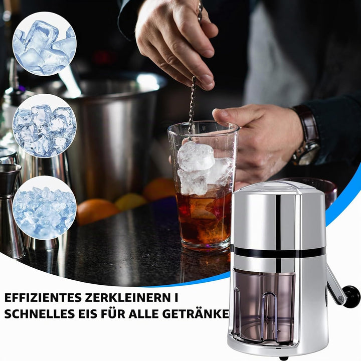 Tragbarer Eiszerkleinerer, Handheld Eiscrusher, Manuell Ice Crusher, Crushed Eismaschine mit Edelsta