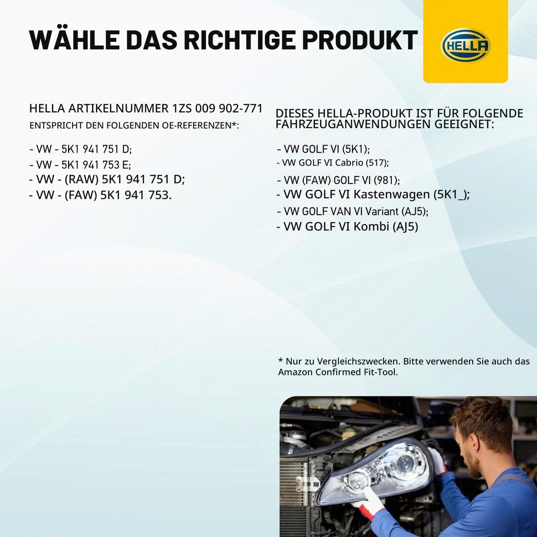 HELLA 1ZS 009 902-771 Bi-Xenon/LED-Hauptscheinwerfer - links - für u.a. VW Golf VI (5K1) Links Bi-Xe