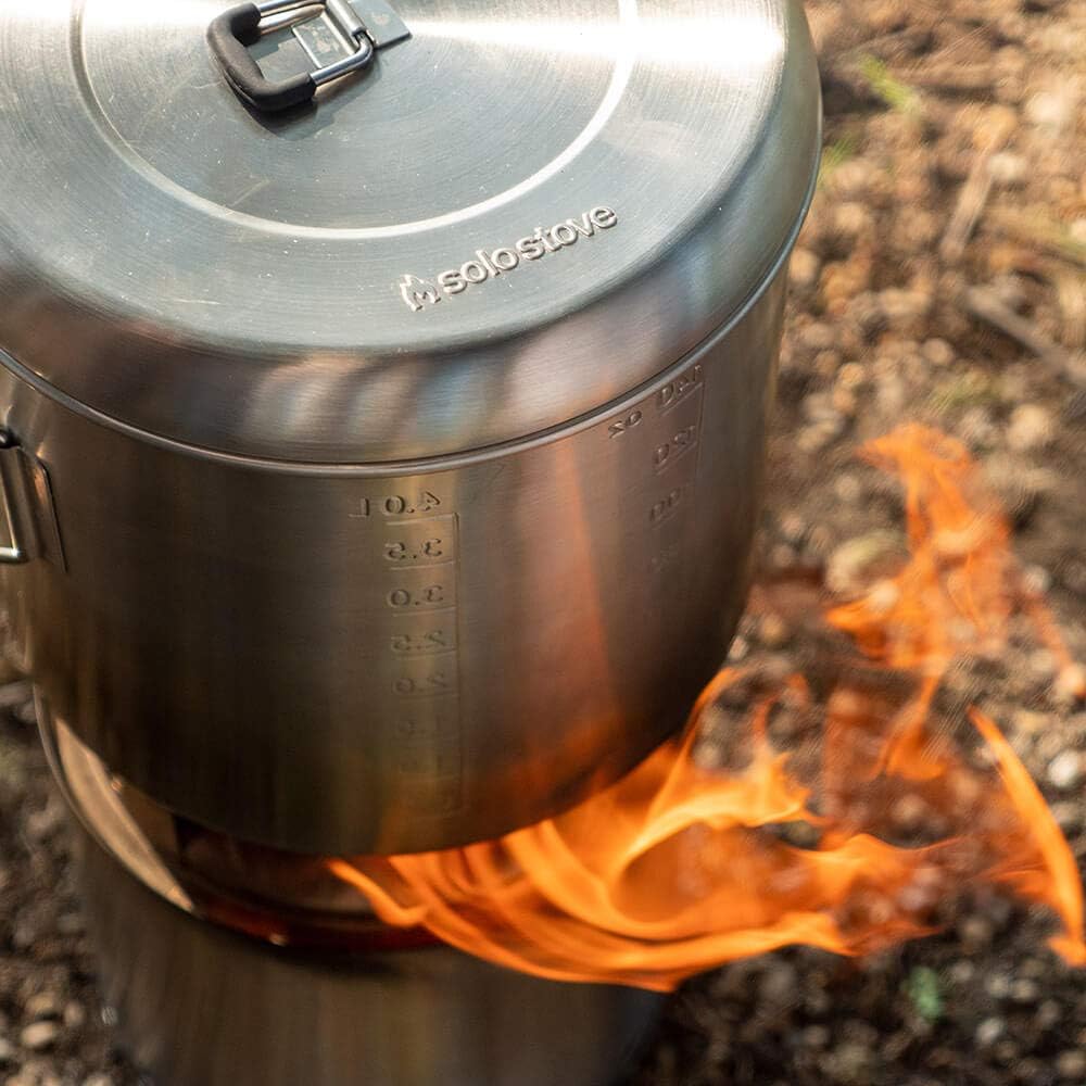 Solo Stove Camping Kochtopf 4000 ml | Inkl. Tragetasche, Markierungen für oz und ml, Ausgiesser und