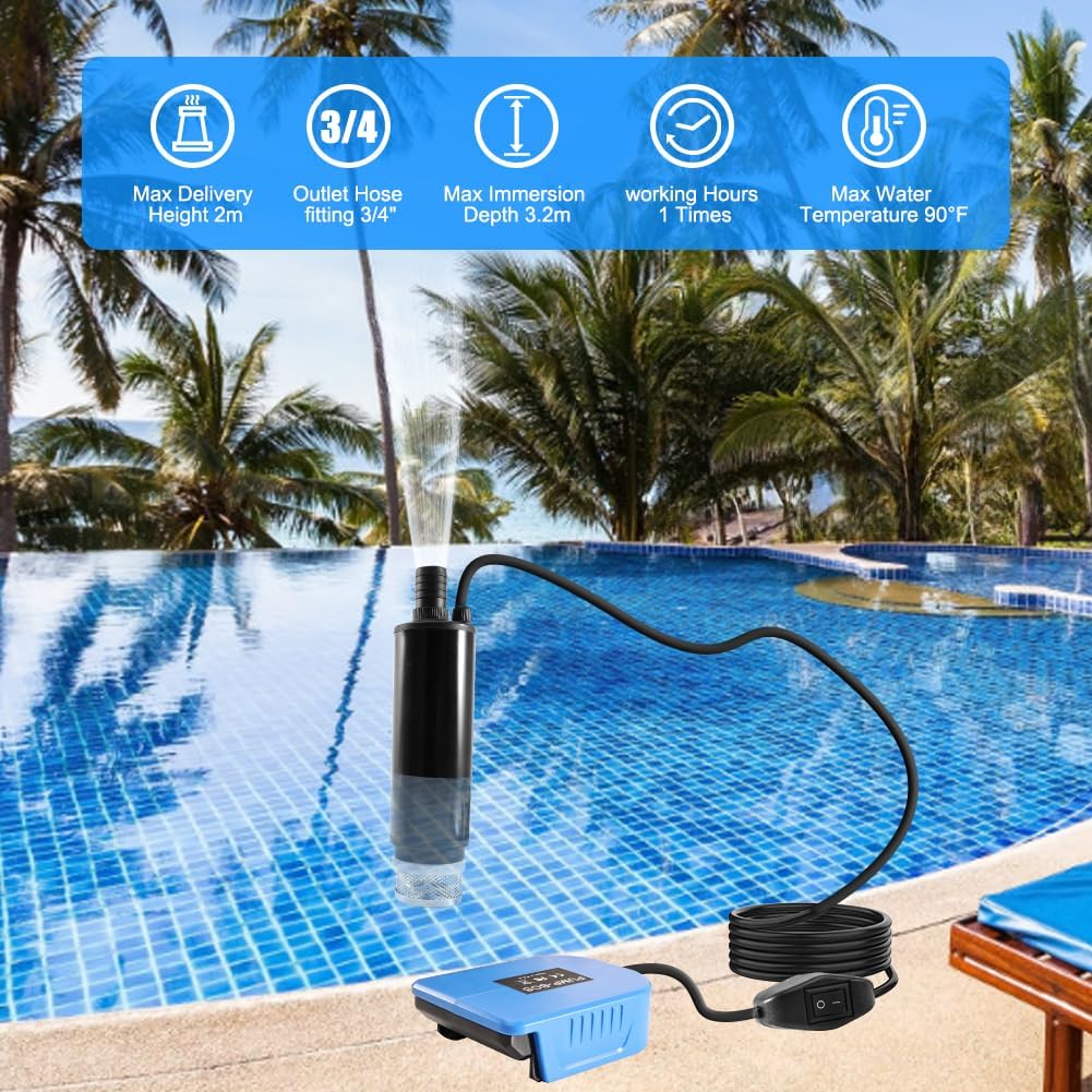 Wasserpumpe Kompatibel mit Bosch 18V Akku, Elektrische Tauchpumpe 30L/MIN, Wassertransferpumpe mit 4