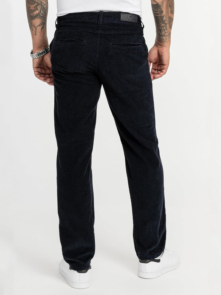 Rock Creek Herren Cord Hose Regular Fit Chino Hose RC-2156 29W / 30L Schwarz, 29W / 30L Schwarz