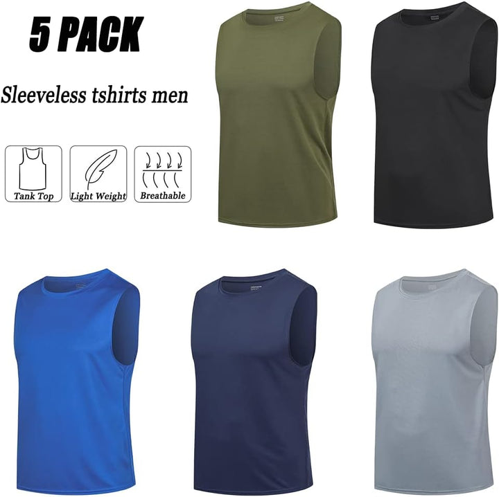 HUAKANG 3/5er Pack Tank Top Herren Ärmelloses Shirt Fitness Achselshirt Unterhemd Schnelltrocknendes
