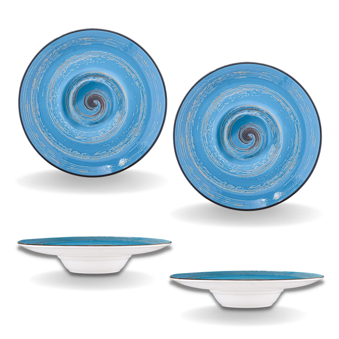 Wilmax | SPIRAL tiefe Teller - 2 Stück | Elegant | Modern | Langlebig | Sicher | Glasiertes Porzella