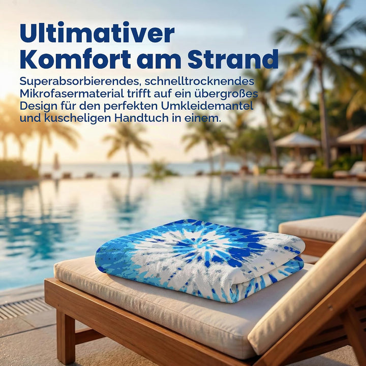 Schnelltrocknender Surfponcho, Wickeltuch, Bademantel, Sporthandtücher für Schwimmer, Hoodie für Kin