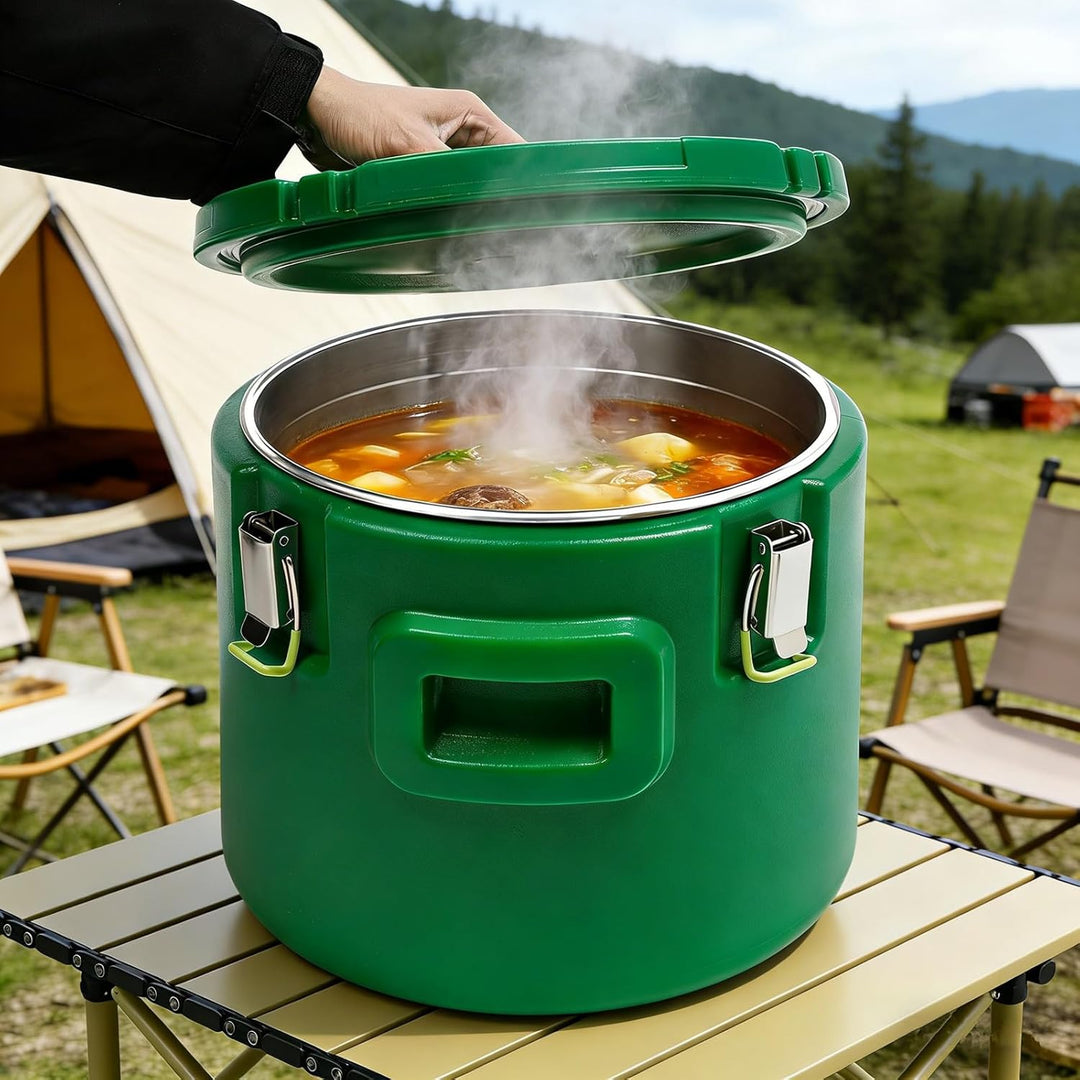 Edelstahl 15L Gastro Thermobehälter mit Deckel Spannverschluss für Heisse und Kalte Lebensmittel Sup