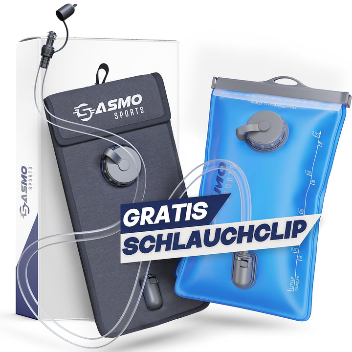 SASMO® Trinkblase 2l mit ISOLIERTASCHE | materialverstärkte,reissfeste Trinkblase | Trinksystem für