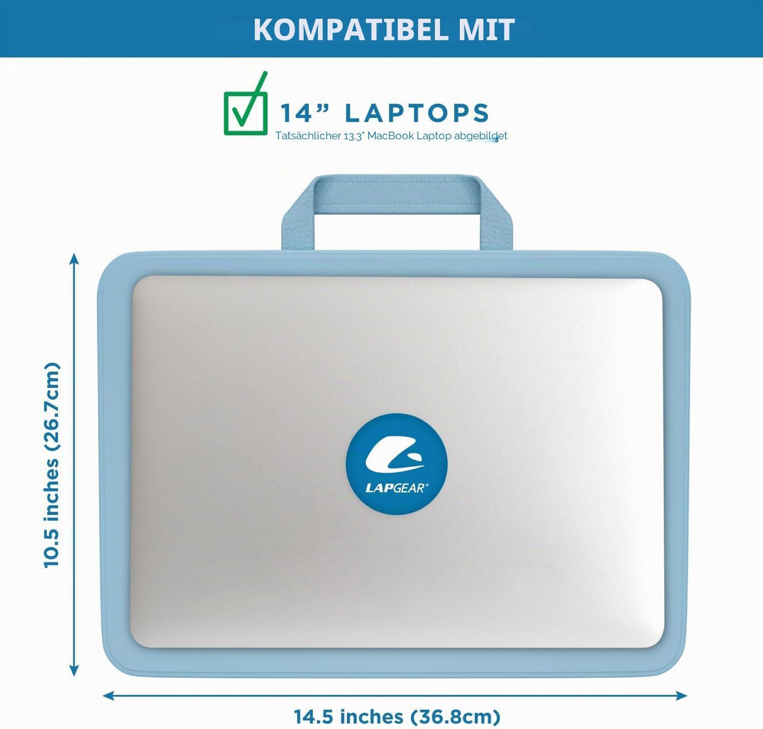 LAPGEAR Kompakter Schossschreibtisch – Alaskan Blue – passend für Laptops bis zu 38,1 cm (15 Zoll) –