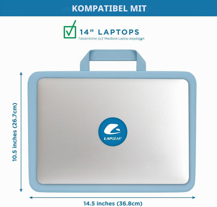 LAPGEAR Kompakter Schossschreibtisch – Alaskan Blue – passend für Laptops bis zu 38,1 cm (15 Zoll) –