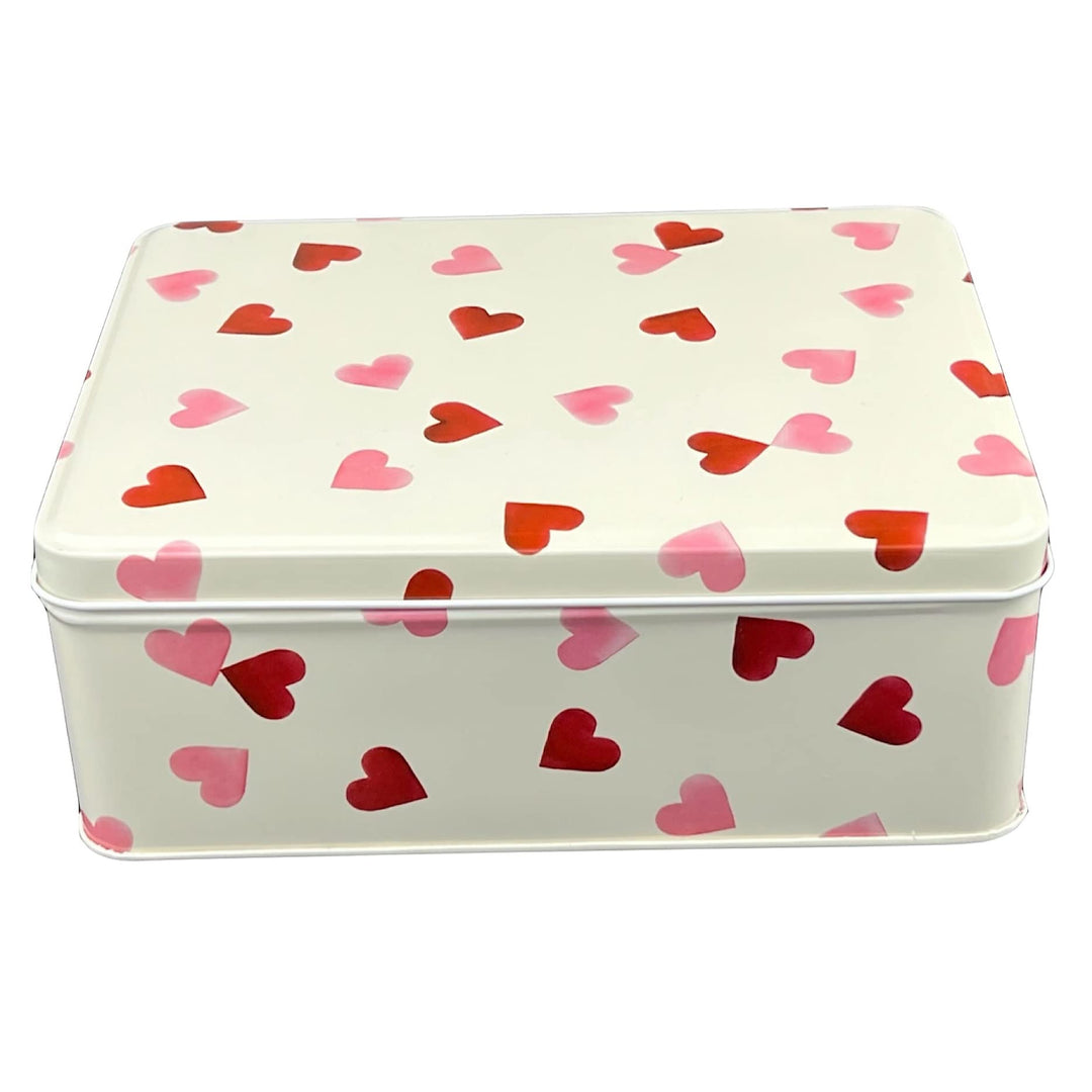 Geschenkdose Design Emma Bridgewater - Liebevoll gestaltete rechteckige Vorratsdose - Motiv Pink Hea