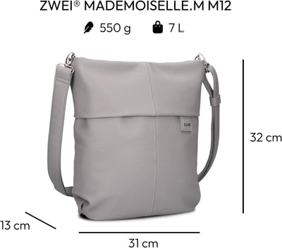 Zwei MADEMOISELLE M12: Elegante A4 Handtasche aus Glattem Kunstleder - Sicherer Verschluss, Vielseit