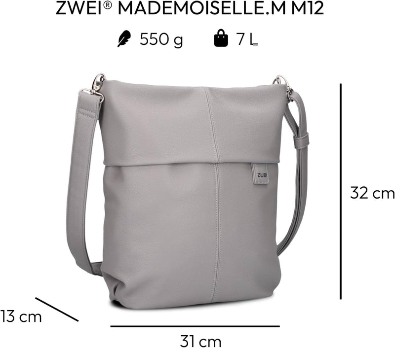 Zwei MADEMOISELLE M12: Elegante A4 Handtasche aus Glattem Kunstleder - Sicherer Verschluss, Vielseit