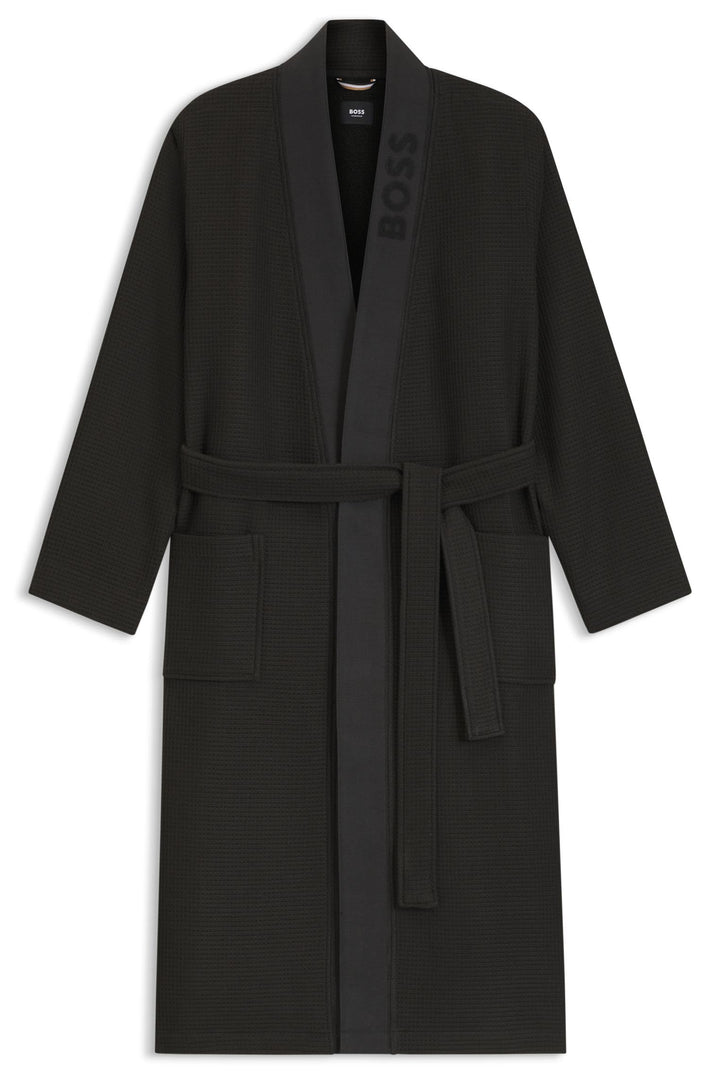 BOSS Bademantel Kimono in Waffle Piqué S Black1, S Black1