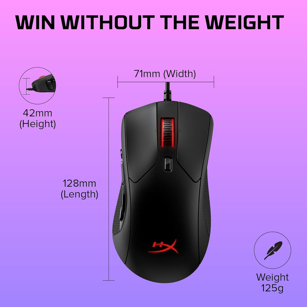HyperX Pulsefire Raid – Ergonomische – 11 programmierbare Tasten RGB Gaming Maus Wired Pulsefire Rai
