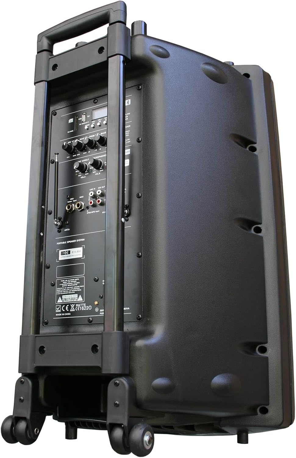 Mobile PA Sound Anlage Akku-MP3-USB-SD inkl. Funkmikrofone 900W Soundsystem E-Lektron EL38-M
