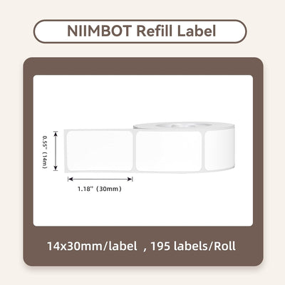 NIIMBOT Thermo Etiketten Selbstklebend, 14 x 30mm Etikettendrucker Thermopapier Kompatibel mit dem D