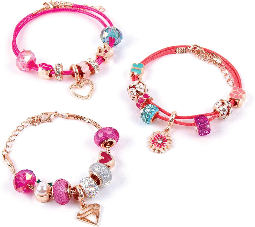 Make It Real Rosa Freundschaftsband-Set mit Halo-Anhängern und Perlen! - Kinderschmuck - Geschenke f