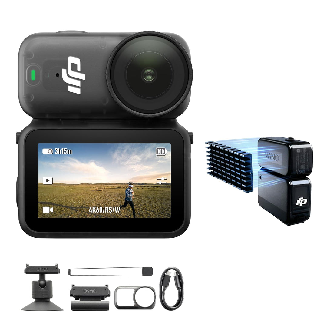 DJI Osmo Nano (128GB) mit 10 Grad Celsius-Kühlwerkzeug- Sofortiges Aufschnappen & Kühlen, 4K/60fps k