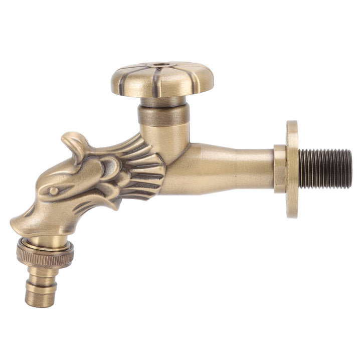 Gartenwasserhahn Antik, Vintage Messing Wasserhahn mit Langem Gewinde G1/2 für Wandmontage Küche Bad