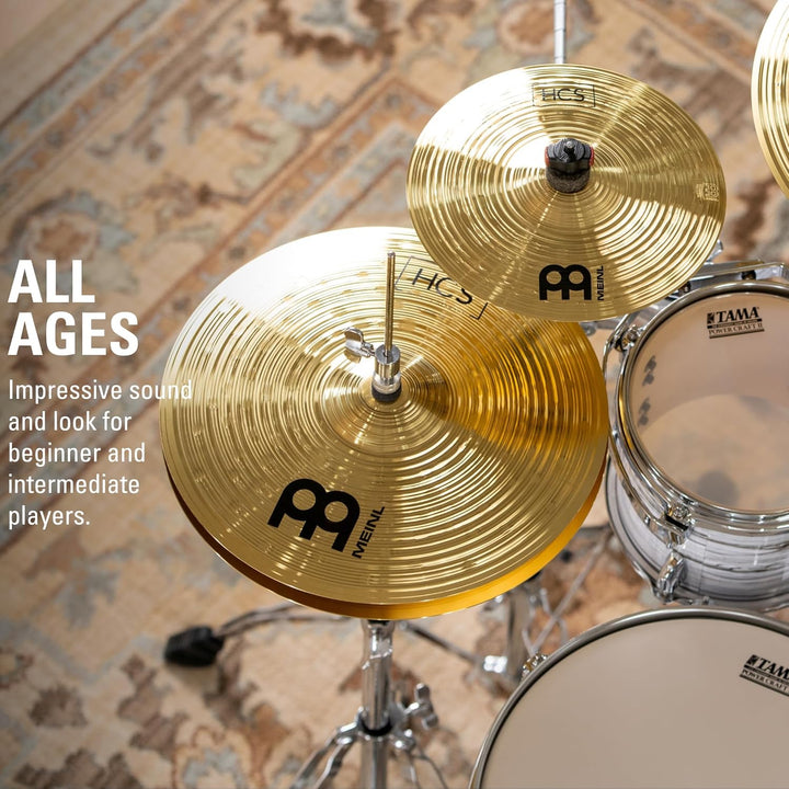Meinl Cymbals HCS Hihat 14 Zoll (Video) Schlagzeug Becken – Paar – (35,56cm) Messing, Traditionelles