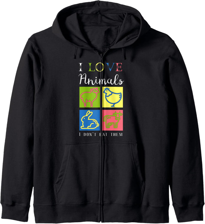 Ich liebe Tiere, ich esse sie nicht Geschenk Fun Kapuzenjacke
