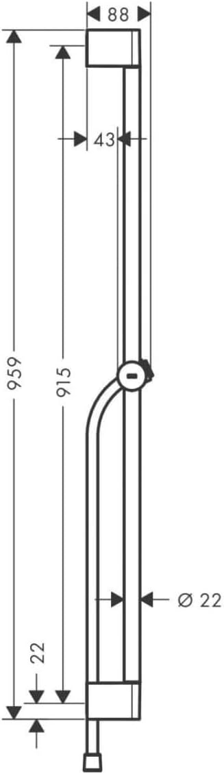 hansgrohe Brausestange Pulsify S 90 cm mit Push Handbrausehalter und Isiflex Brauseschlauch 160 cm,