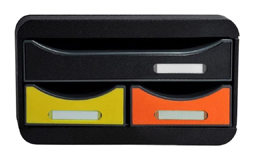 Exacompta 311798D Ablagebox Iderama mit 1 Schublade für DIN A4+ und 2 schmalen Schubladen. Belastbar